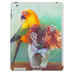 Sun conure and flowers painting barely there iPad case