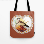 Owl Finches Realistic Painting Realistic Painting Tote Bag