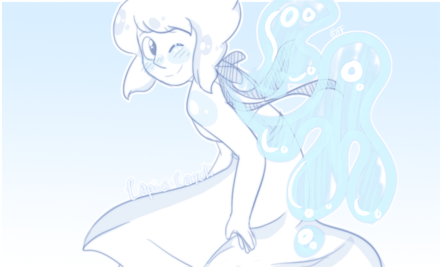 a lil' Lapis warmup doodle I did :> first time drawing herrr SU © Rebecca Sugar & co. tumblr link - theguywholikesfans-art.tumblr.…