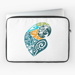 Blue And Gold Macaw Tribal Tattoo Laptop Sleeve