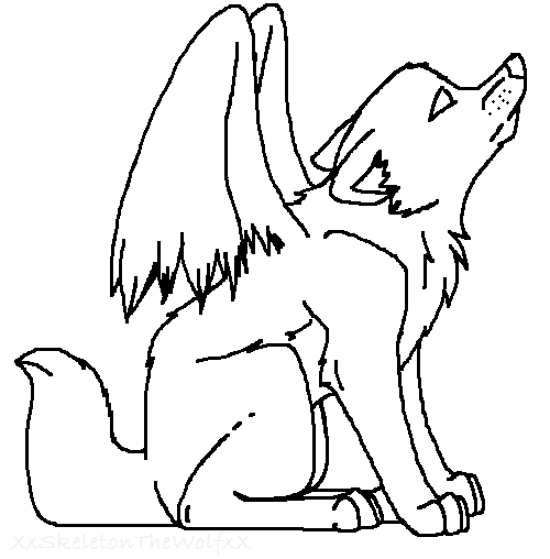 angel wolf lineart by XxSkelly-BooxX on DeviantArt