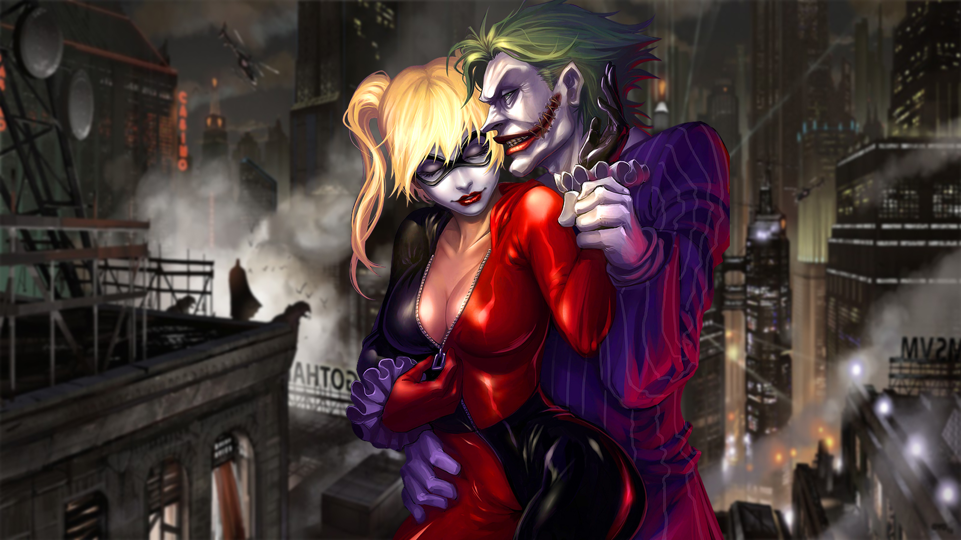 Wallpaper - Joker and Harley Quinn by RegorZero on DeviantArt