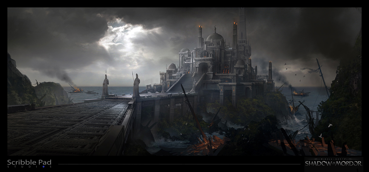 The Thirteenth Dungeon: Gamigin Shadow_of_mordor___castle_concept_art_by_scribblepadstudios-d835kr1