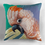 Moluccan Cockatoo Realistic Painting Pillow