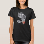 African Grey Parrot Tribal Tattoo T-Shirt