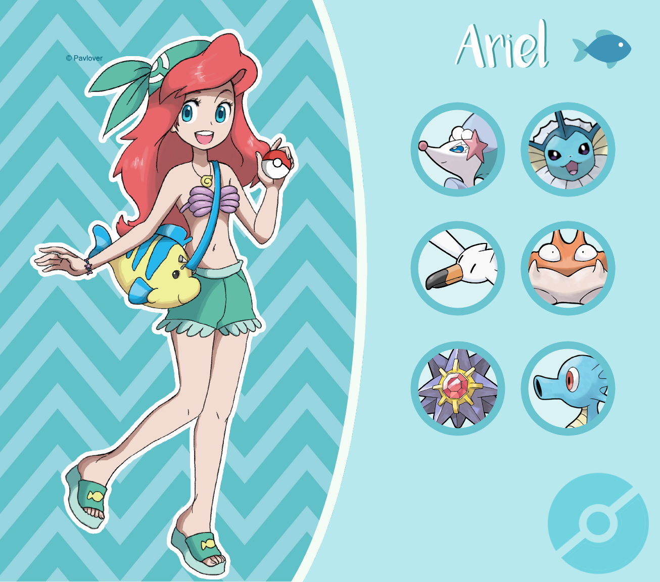 Disney Pokemon trainer : Ariel by Pavlover