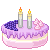 Blueberry Cake type 8 with candles 50x50 icon