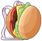 a little chesseburger backpack pixel i forgot to upload here lol . . .