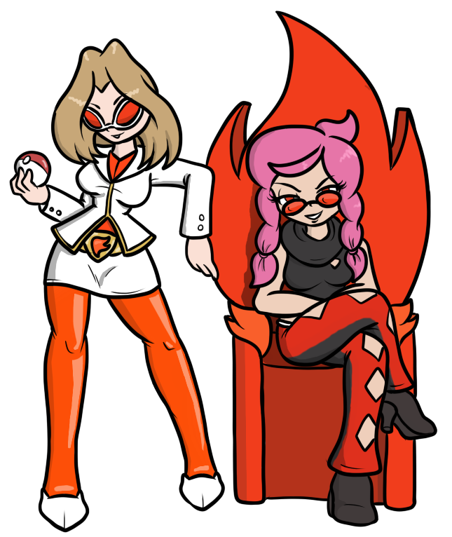team flare admin (pokemon and 2 more) drawn by black_beat 