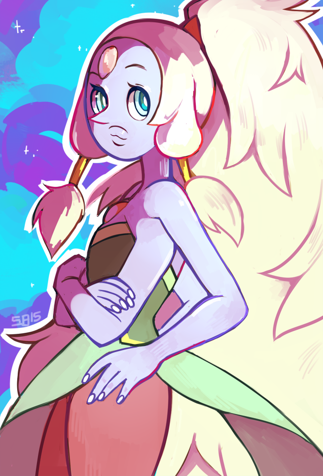 another one of the fusion postcards, in addition to Sugilite and Malachite! you can buy them on my storenvy!  steamedbunnies.storenvy.com/pr…