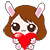 Adorable Girl Anime Emoji (Huggy heart) [V6] by Jerikuto