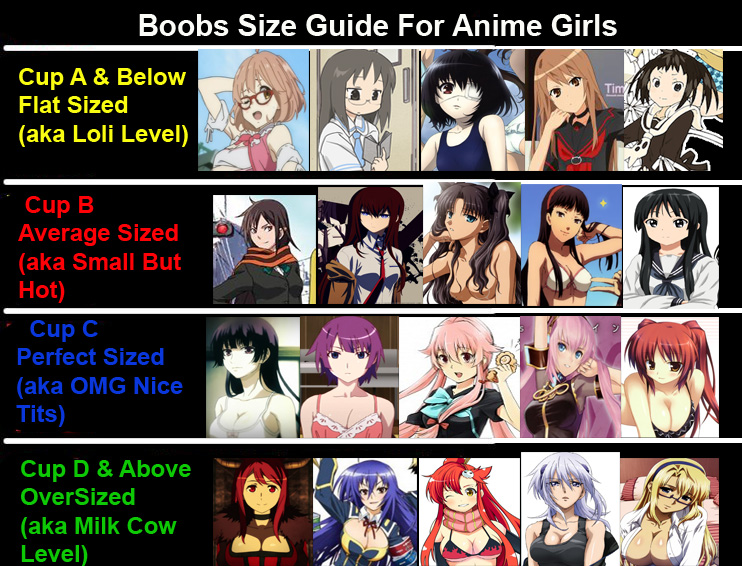 Boob Size Chart For Anime Girls by Azael1332Ragnarok on DeviantArt