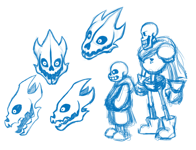 sketches - Gaster Blasters by Whimsy-Floof on DeviantArt