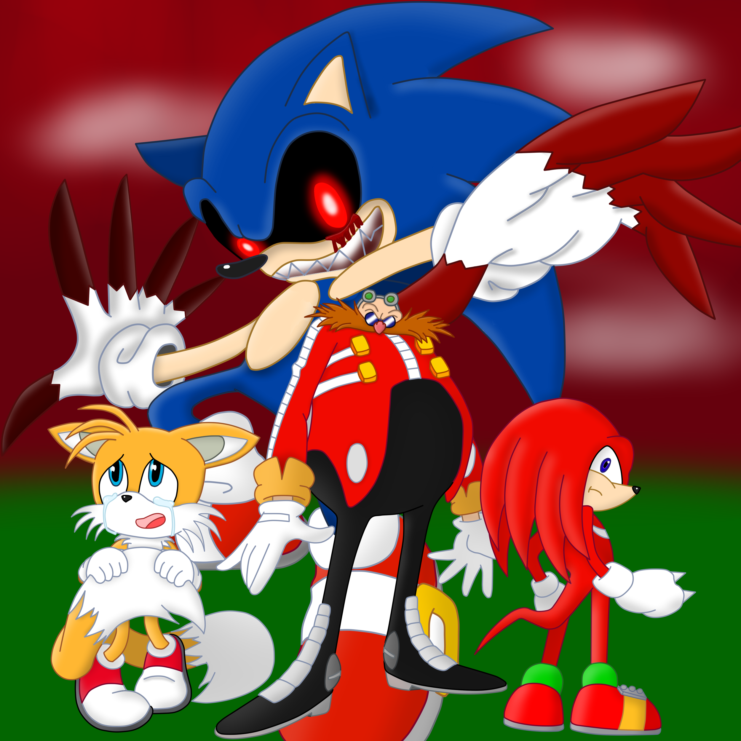 sonic exe tails knuckles eggman by dragonflare2 on