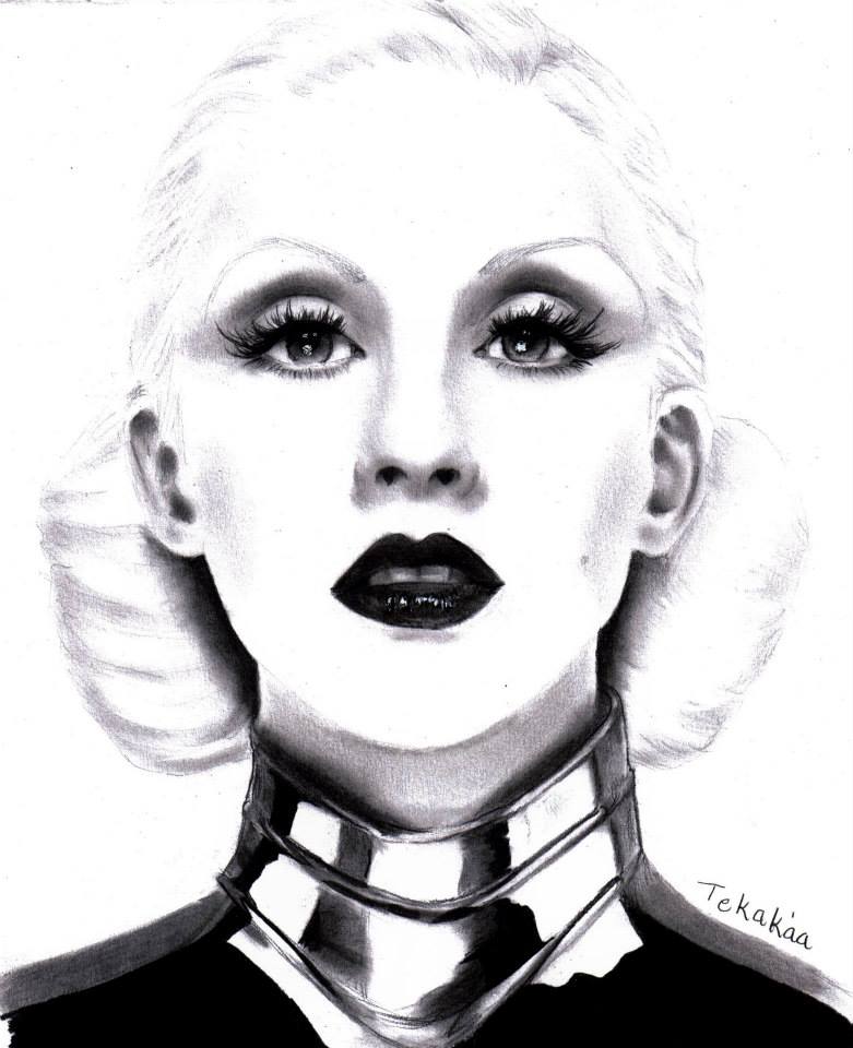 (Pencil drawing) Christina Aguilera - Bionic by LinaKaye on DeviantArt