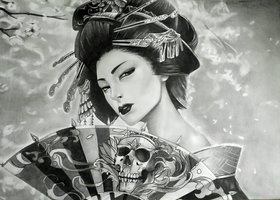 Geisha Drawing by Marik0 on DeviantArt