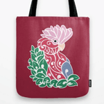 Galah cockatoo tribal tattoo rose-breasted parrot bird tote bag