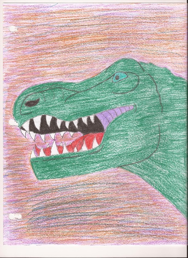 Colorful Dinosaur T-Rex Drawing by AllieXXX on DeviantArt