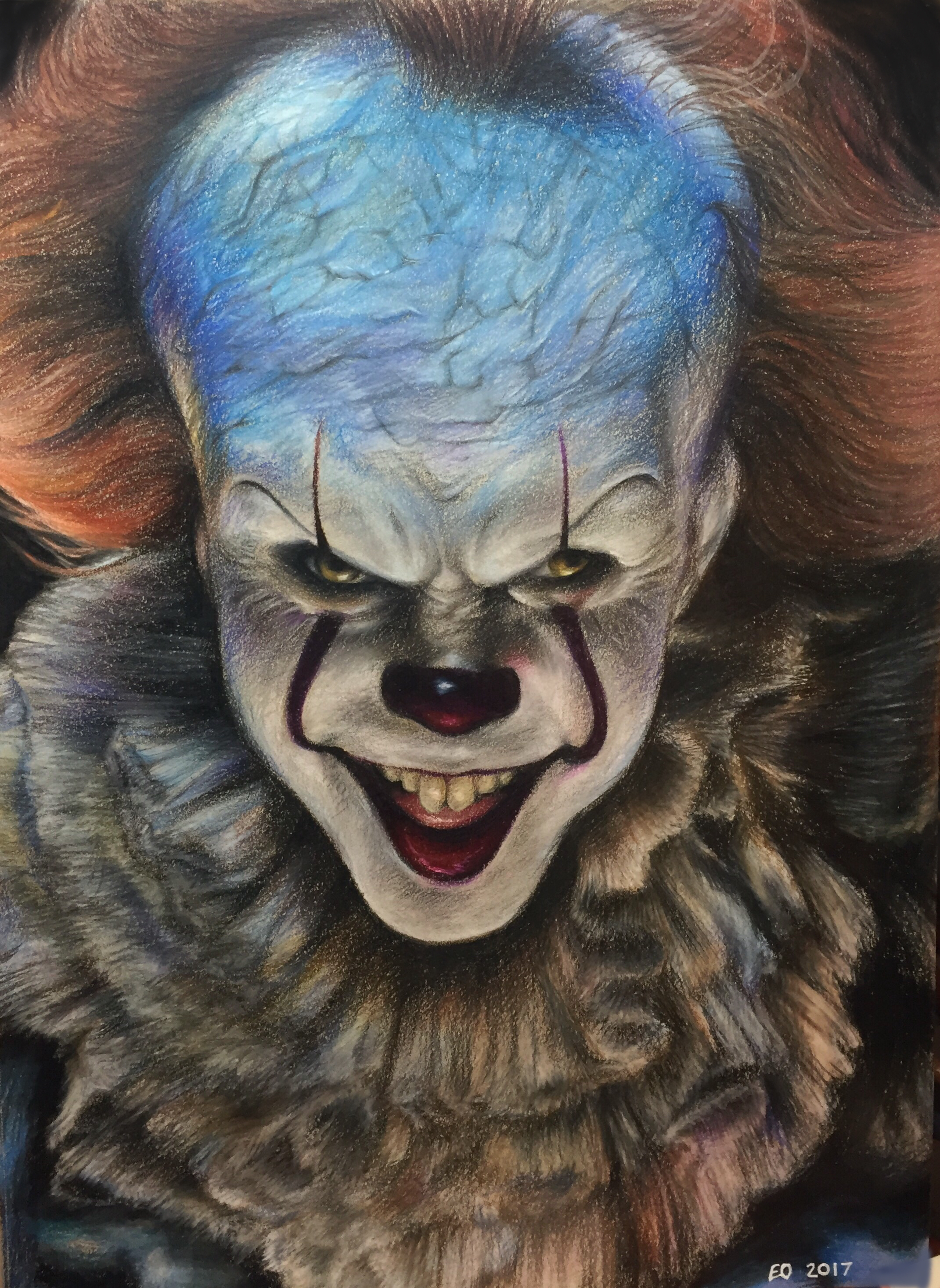 Pennywise (IT 2017) colored pencil drawing by evanartt on DeviantArt