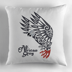 African Grey Parrot Tribal Tattoo Pillow