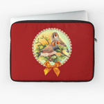 Zebra Finches Realistic Painting Laptop Sleeve