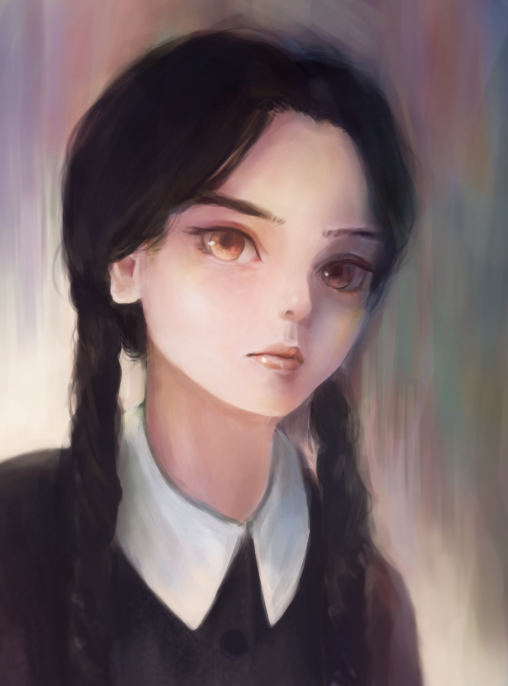 Digital Fanart of Wednesday Addams, need critique for improvement : r ...