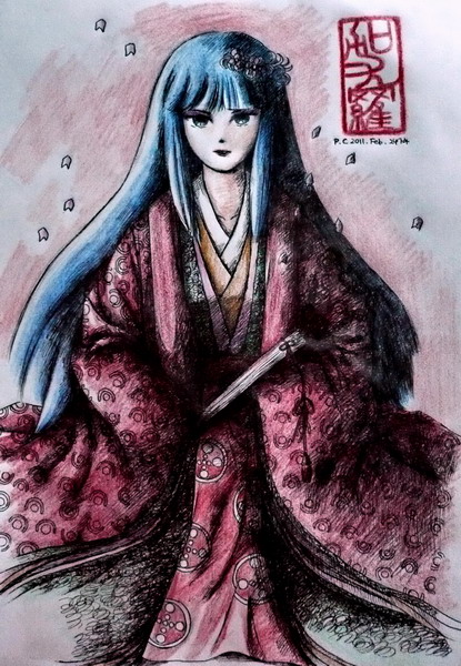 Kayura in a multi-layer kimono.