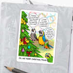 Parrots and Christmas tree sticker