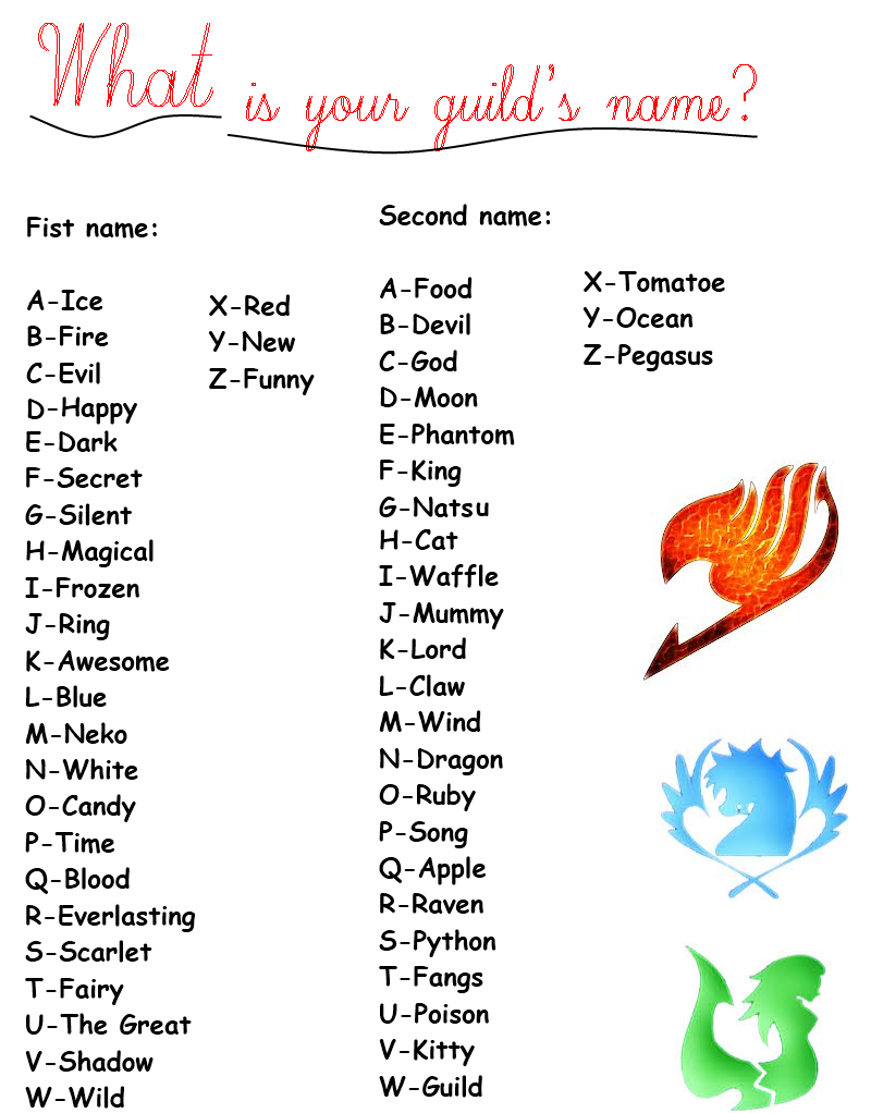 What is your guild's name? (Fairy Tail) by TheBlueEyedVampire on DeviantArt