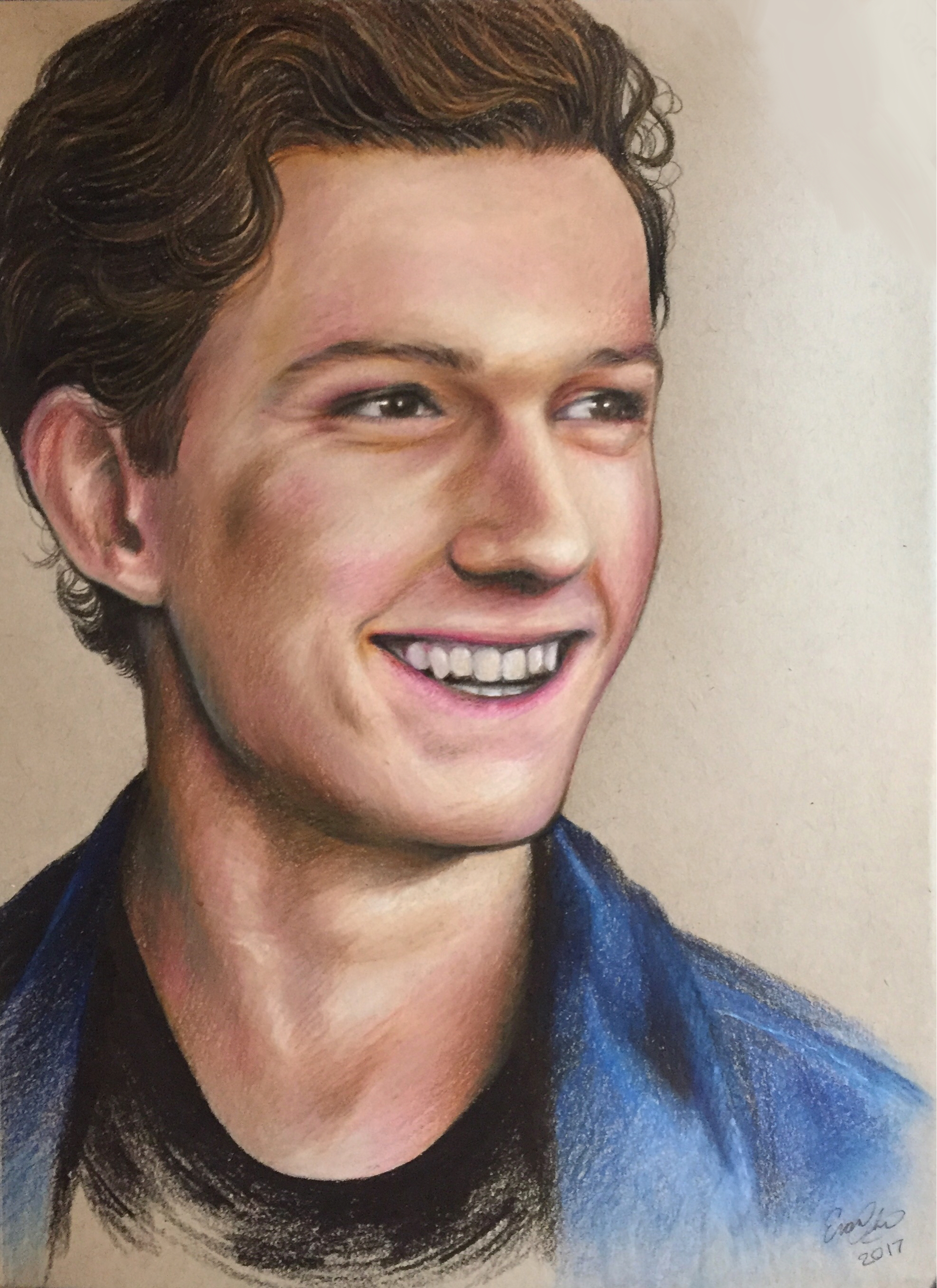 Tom Holland Colored Pencil Drawing by evanartt on DeviantArt