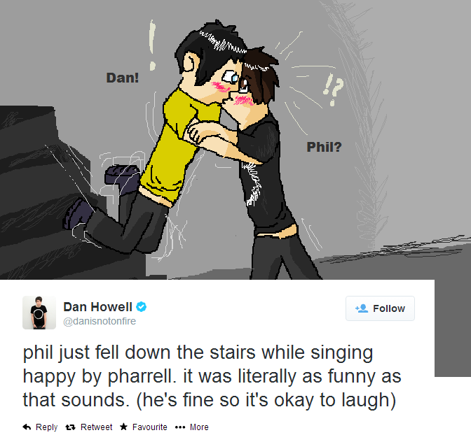 Imagine= Dan catches phil and they kiss by MiddyLPS on DeviantArt