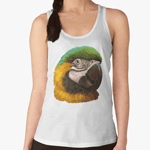 Blue and Gold Macaw Realistic Painting Tank Top