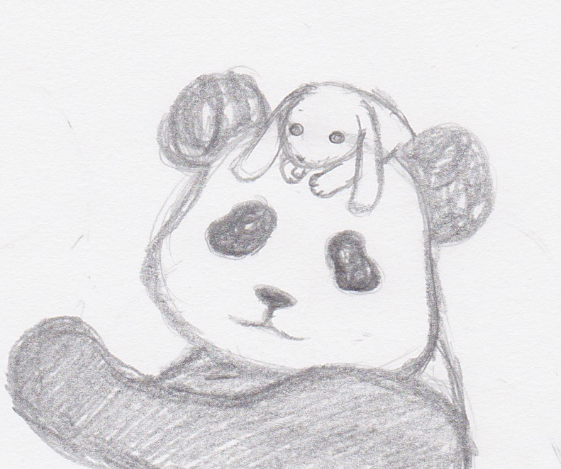 Sketch: Panda and Bunny by inkblot-wolf on DeviantArt