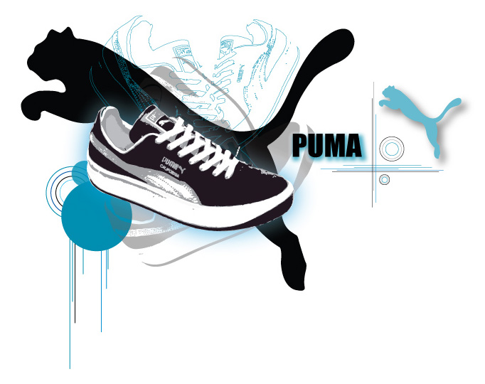 puma sneakers vector