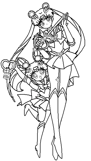 sailor moon and rini coloring pages - photo #43