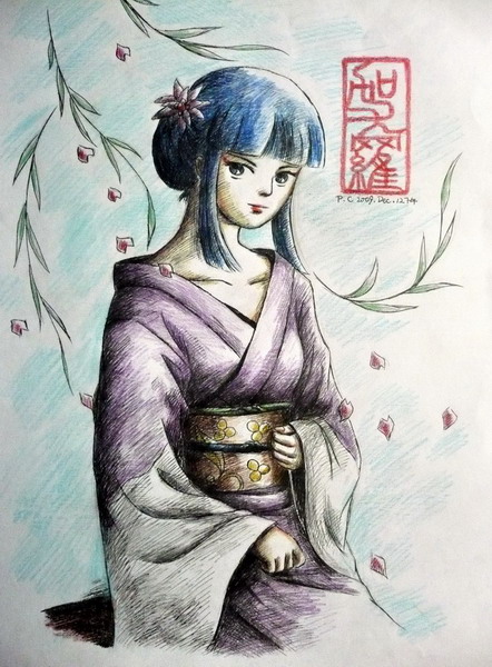 Kayura in a kimono.