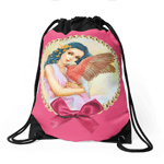 Blue Haired Elf And Her Galah Realistic Painting Drawstring Bag