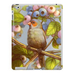 Orange Cheeked Waxbill Finch With Blueberries Realistic Painting iPad Case