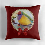 Gouldian Finch Realistic Painting Pillow