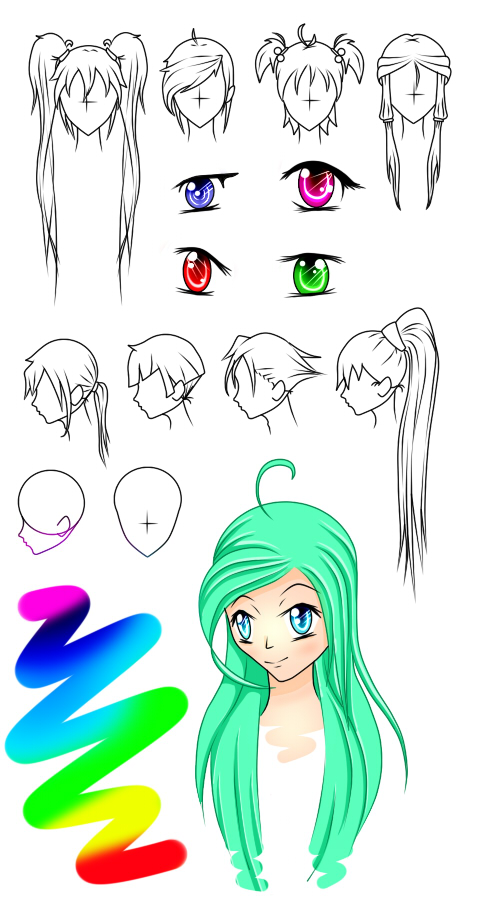 Anime Female Hairstyles Side View How to Draw Girl Hair Step by Step 