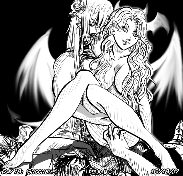 Inktober 10-18-17 Succubus by Tranquil-R