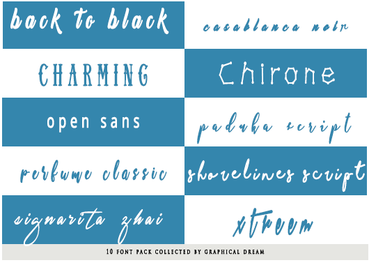 Fonts collected by Graphical Dream by Calliste1999