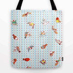 Cute cartoon finches pattern tote bag