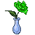Green Rose in teardrop crystal vase dewless by TheFinalX