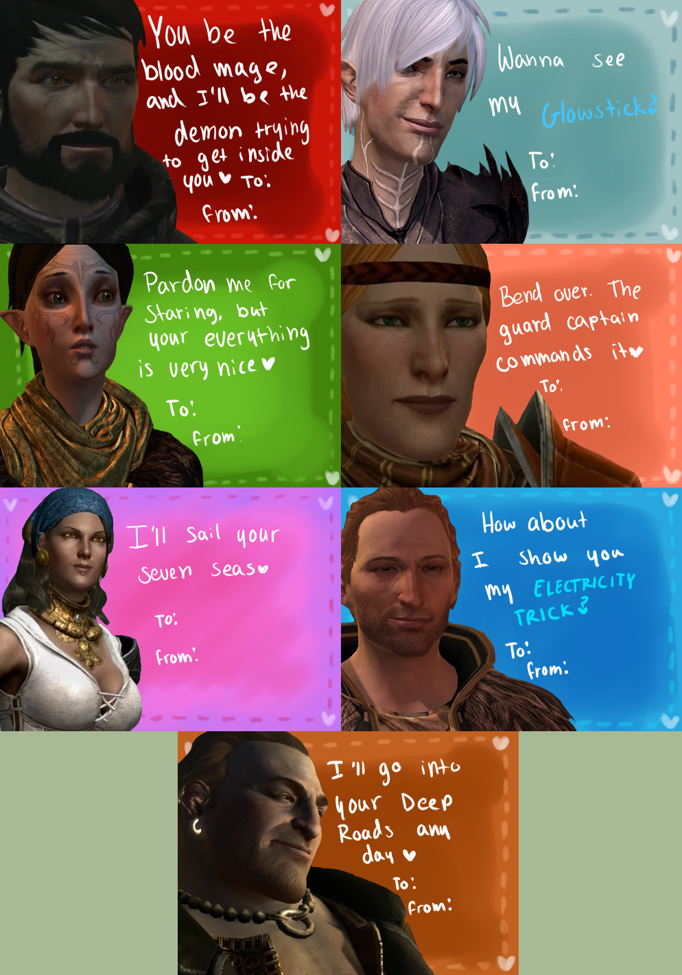 Dragon Age 2 valentines by 1000butts on DeviantArt
