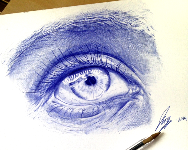 Blue ballpoint pen sketch by Godofpen on DeviantArt