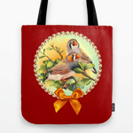 Zebra Finches Realistic Painting Tote Bag