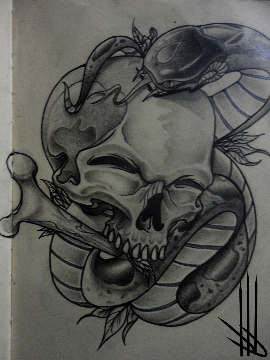 Caveira e cobra (skull and Snake) by Rit07 on DeviantArt