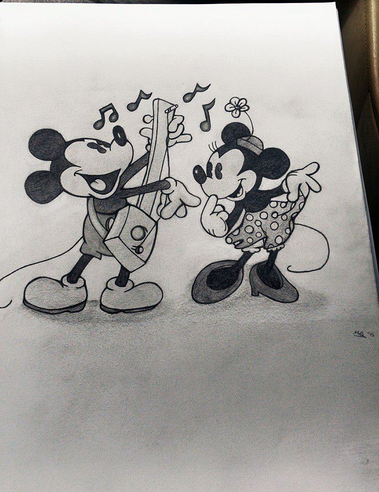 Disneys Mickey and Minnie pencil sketch by MorganThePanda on DeviantArt