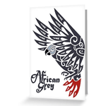African Grey Parrot Tribal Tattoo Greeting Card